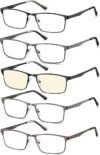 EYECEDAR Reading Glasses 5-Pack Metal Frame 1.75