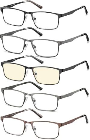 EYECEDAR Reading Glasses 5-Pack Metal Frame 1.75