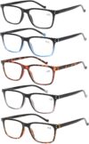 JOSCHOO Reading Glasses 5 Pack Spring Hinges (1.5)