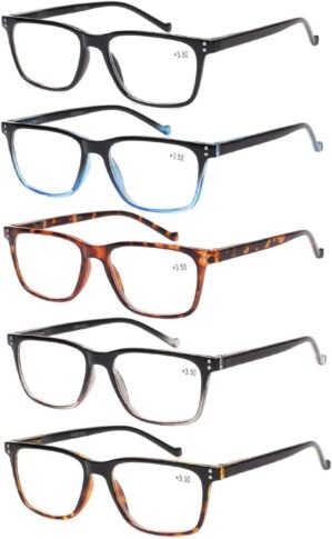 JOSCHOO Reading Glasses 5 Pack Spring Hinges (1.5)