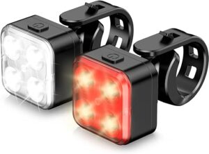 AKALE Rechargeable LED Bike Light Set, IPX4 Waterproof