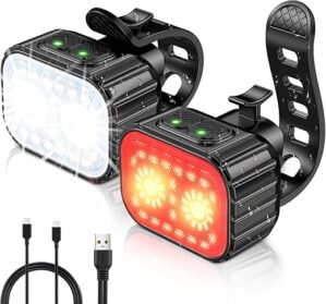 Cuvccn Rechargeable Super Bright Bike Lights Set