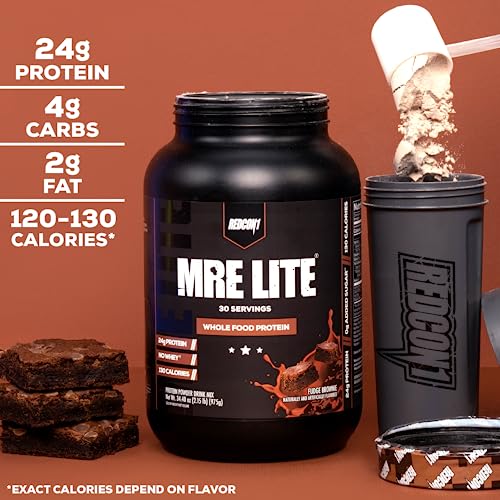 REDCON1 MRE Lite Whole Food Protein Powder, Fudge Brownie - Image 3