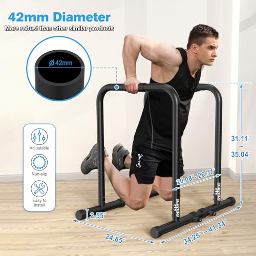 RELIFE REBUILD YOUR LIFE Dip Station Heavy Duty Fitness Stand - Image 3