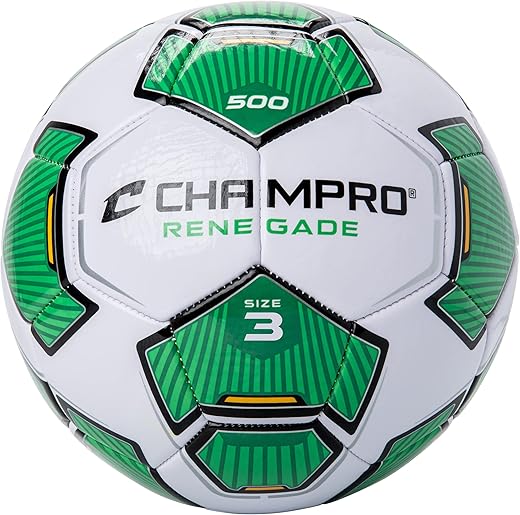 CHAMPRO Renegade Soccer Ball, Size 3, Green