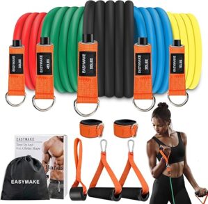 easymake Resistance Bands With Handles, 360LBS