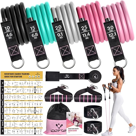 COFOF Resistance Bands With Handles, 5 Level