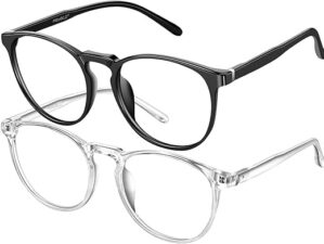 FEIYOLD Retro Round Blue Light Blocking Glasses