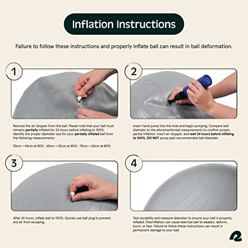 Retrospec Luna Exercise Ball With Base & Pump - Image 3
