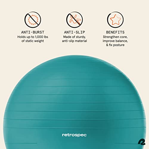 Retrospec Luna Exercise Ball With Base & Pump - Image 4