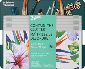 Ziploc Reusable Travel Makeup Bags, Boho Collection