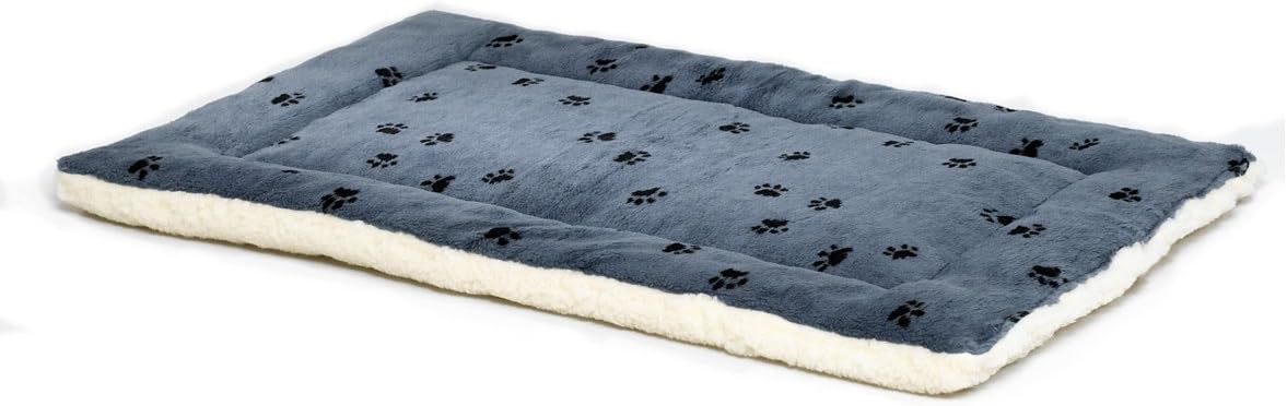 MidWest Homes for Pets Reversible Paw Print Pet Bed, Blue/White