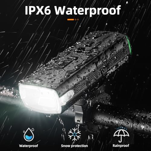ROCKBROS USB-C Rechargeable Bike Light, 3000 Lumens - Image 5