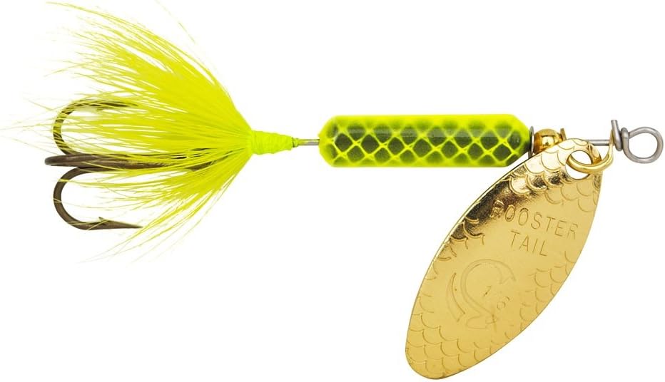 Yakima Bait Rooster Tail Spinner Lure, Chartreuse, 3/8-Ounce