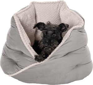Furhaven Round Pet Bed For Cats & Dogs, Silver Gray