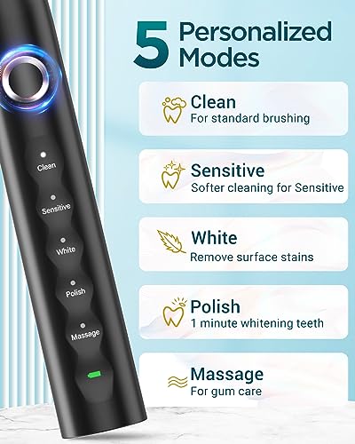 Rtauys S5 Sonic Electric Toothbrush With 8 Brush Heads - Image 4