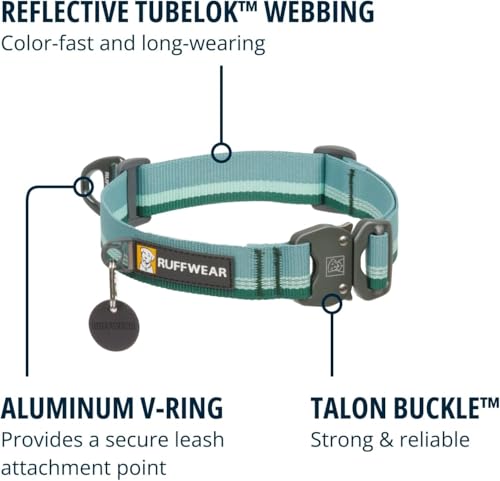 Ruffwear Top Rope Reflective Dog Collar, River Rock Green - Image 4
