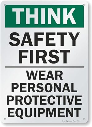 SmartSign S-2917-AL-14 “Think Safety First” Sign