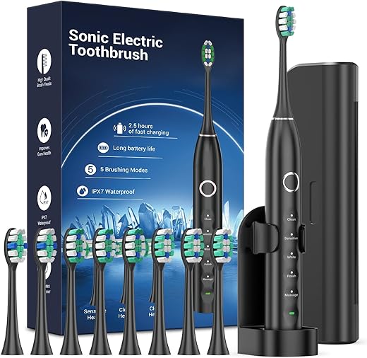 Rtauys S5 Sonic Electric Toothbrush With 8 Brush Heads
