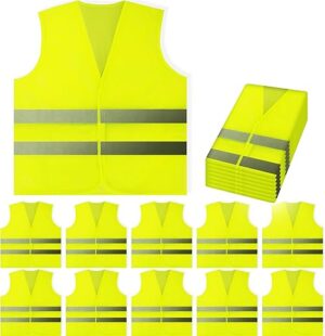 PeerBasics Safety Vests 10 Pack – Yellow Reflective