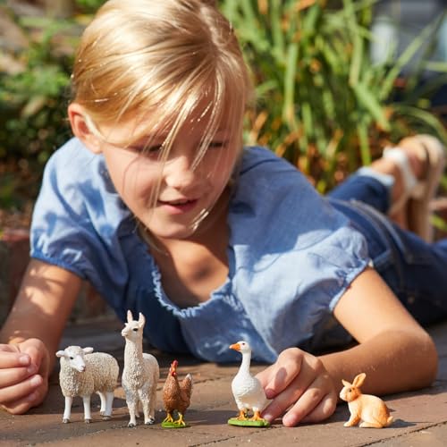 Schleich Farm World Animal Toy Set: Llama, Rabbit, Sheep - Image 3