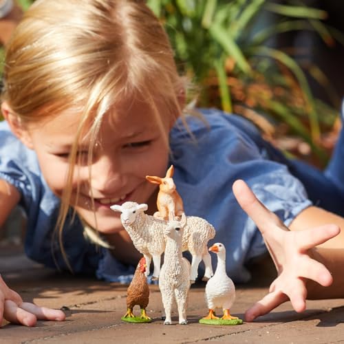 Schleich Farm World Animal Toy Set: Llama, Rabbit, Sheep - Image 2