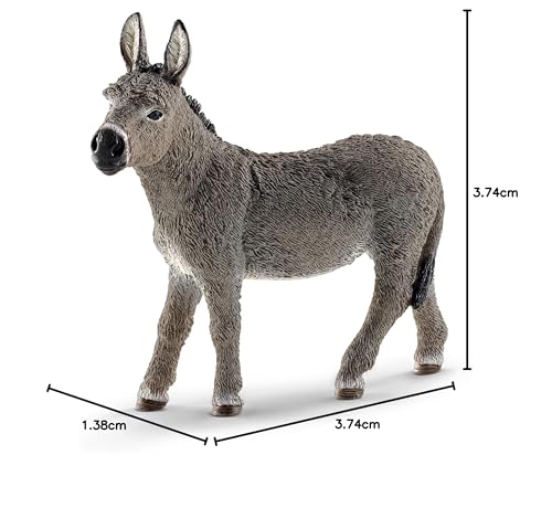 Schleich Farm World Realistic Donkey Figurine Toy - Image 5