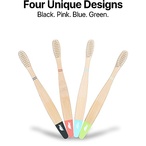 Sea Turtle Bamboo Toothbrushes, Soft For Kids (4 Pack) - Image 3