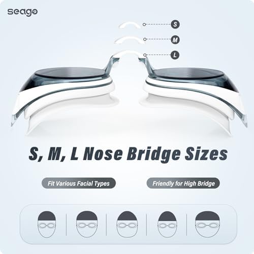 Seago Swimming Goggles 2 Pack Anti-Fog Anti-UV - Image 4