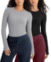 ODODOS Seamless Long Sleeve Yoga Shirt