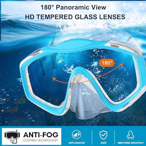 Seatheway Adult Snorkel Set, Panoramic Swim Mask - Image 2