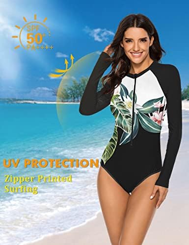 SELINK Women's Long Sleeve Rash Guard Swimsuit - Image 2