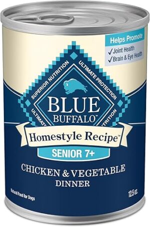 Blue Buffalo Senior Wet Dog Food, Chicken & Vegetables, 12.5-oz. Cans