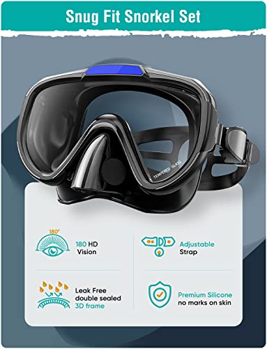 Seovediary Snorkel Gear Anti-Fog Panoramic Mask Kit - Image 2