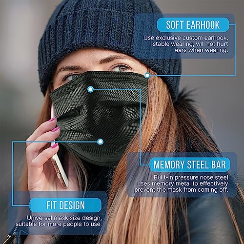 SereneLife 50 Count Disposable Face Masks, Breathable 3-Ply - Image 2