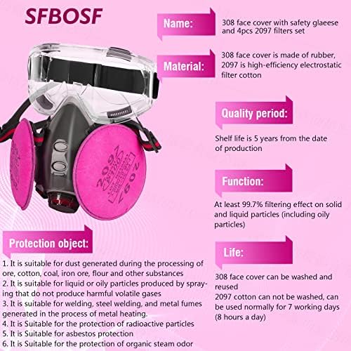 SFBOSF Reusable Respirator Mask with Filters - Image 4