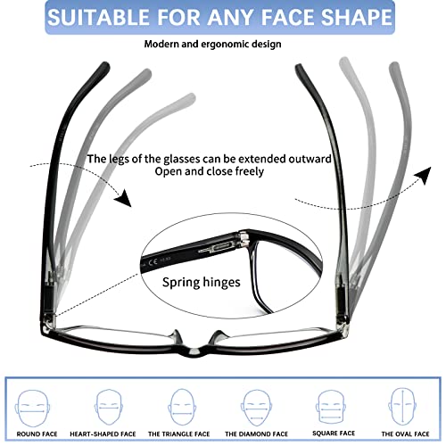 SIGVAN 6 Pack Blue Light Blocking Reading Glasses (2.50) - Image 4
