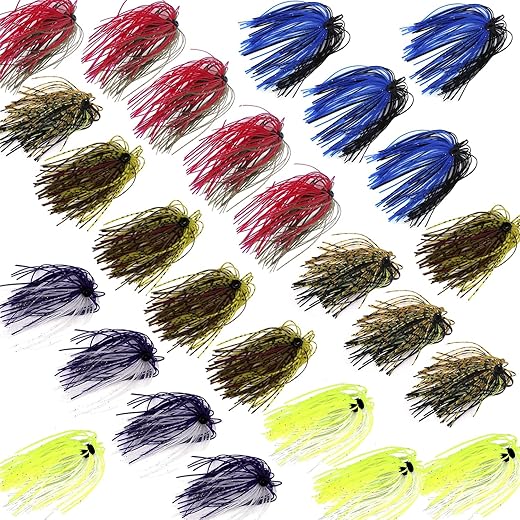 JOGFFDE Silicone Jig Skirts Bass Fishing Kit