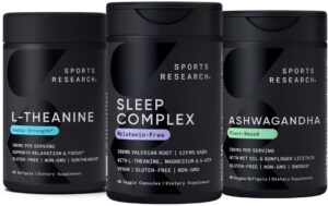 Sports Research Sleep Complex Vegan Capsules, Double Strength L-Theanine Supplement