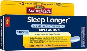 Nature Made Sleep Longer Melatonin 10mg Time Release Tablets