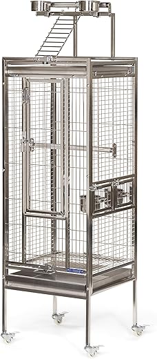 PH Prevue Hendryx Small Stainless Steel Playtop Bird Cage