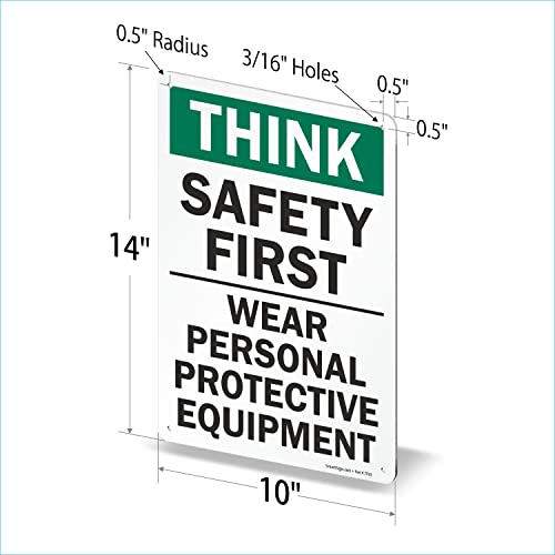 SmartSign S-2917-AL-14 "Think Safety First" Sign - Image 5