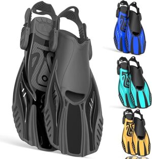Otowaving Snorkel Fins Adjustable Open Heel Flippers