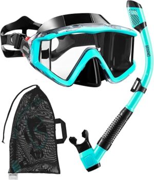 Aegend Snorkeling Gear Dry Snorkel Set Panoramic View