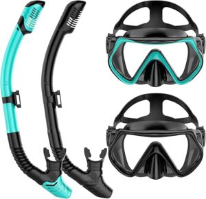wutrye Snorkeling Gear Dry-Top Set, Anti-Fog Mask