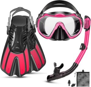 CTSAYTL Snorkeling Gear Set, Mask Fins Snorkel