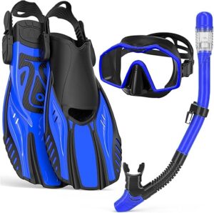 Keephigher Snorkeling Gear Set With Mask & Fins