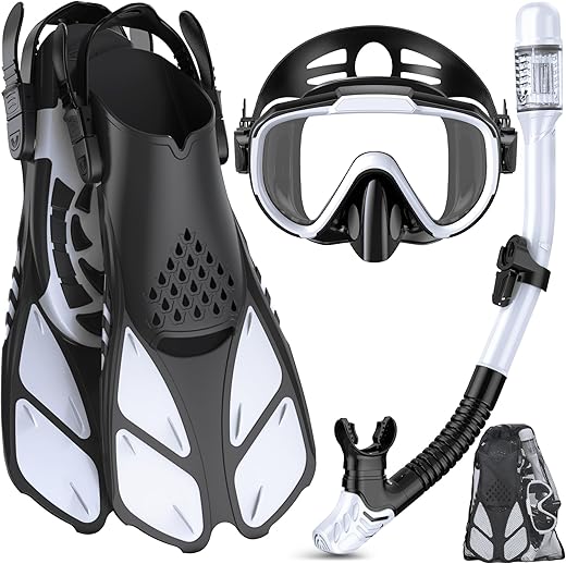 Ubekezele Snorkeling Gear Set With Mask Fins