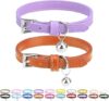 PUPTECK Soft Leather Cat Kitten Collar Adjustable