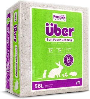 PETSPICK Soft Paper Pet Bedding, White, 56L